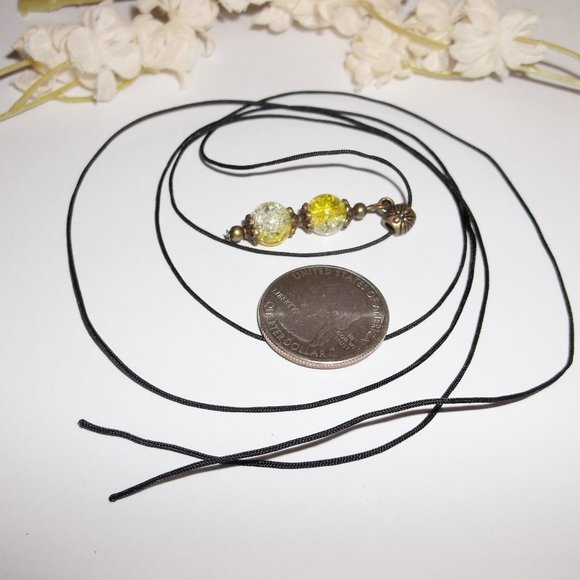 Boho Necklace Set Yellow Bronze Handmade Unique Funky Ombre Style Gift NWT 5281 - Picture 5 of 10